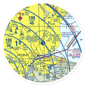 Coleman A. Young Municipal Airport (DET) VFR Sectional Sticker (30 mile)