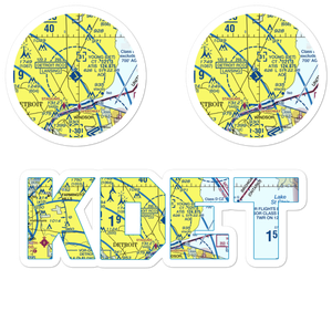 Coleman A. Young Municipal Airport (DET) VFR Sectional Sticker Pack