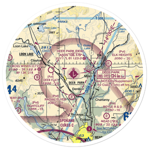 Deer Park Airport (DEW) VFR Sectional Sticker (30 mile)