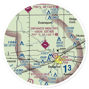 Defiance Memorial Airport (DFI) VFR Sectional Sticker (20 mile)