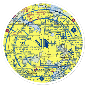 Dallas Fort Worth International Airport (DFW) VFR Sectional Sticker (30 mile)