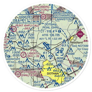 Dothan Regional Airport (DHN) VFR Sectional Sticker (20 mile)