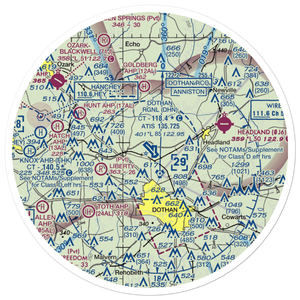 Dothan Regional Airport (DHN) VFR Sectional Sticker (30 mile)