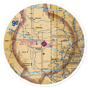 Driggs Reed Memorial Airport (DIJ) VFR Sectional Sticker (30 mile)
