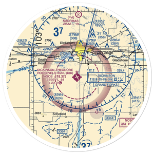 Dickinson Theodore Roosevelt Regional Airport (DIK) VFR Sectional Sticker (30 mile)