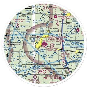De Kalb Taylor Municipal Airport (DKB) VFR Sectional Sticker (30 mile)