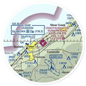 Chautauqua County-Dunkirk Airport (DKK) VFR Sectional Sticker (20 mile)