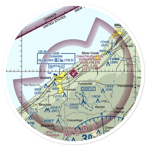 Chautauqua County-Dunkirk Airport (DKK) VFR Sectional Sticker (30 mile)