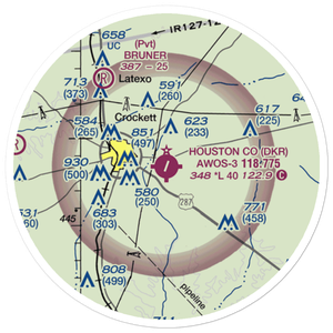 Houston County Airport (DKR) VFR Sectional Sticker (20 mile)