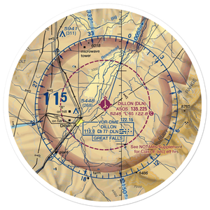 Dillon Airport (DLN) VFR Sectional Sticker (30 mile)