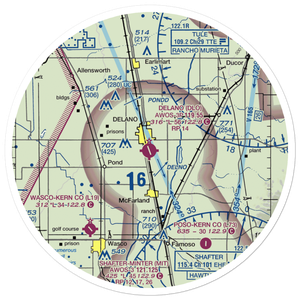 Delano Municipal Airport (DLO) VFR Sectional Sticker (30 mile)