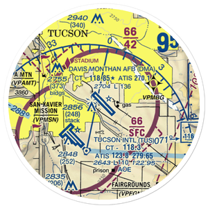 Davis Monthan Air Force Base (DMA) VFR Sectional Sticker (20 mile)