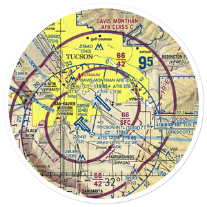 Davis Monthan Air Force Base (DMA) VFR Sectional Sticker (30 mile)