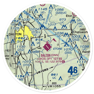 Dalton Municipal Airport (DNN) VFR Sectional Sticker (20 mile)