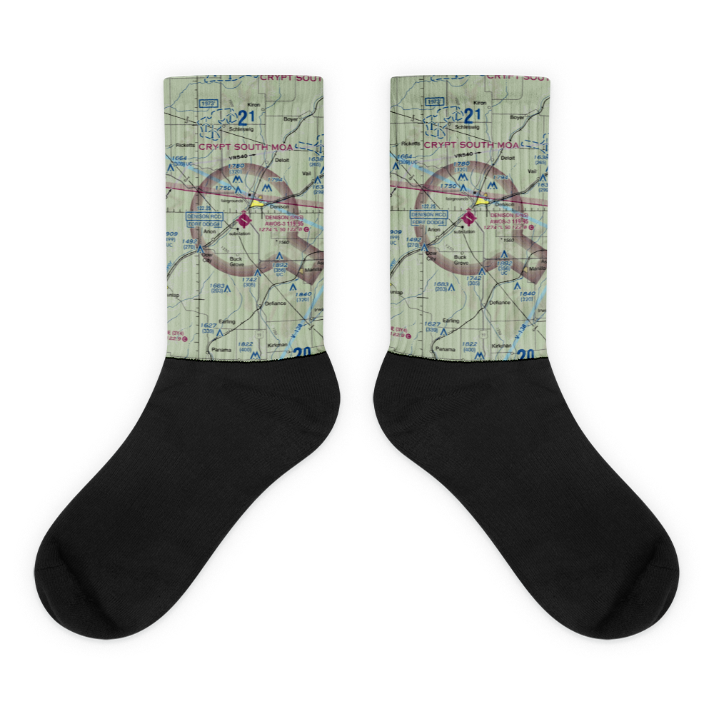 Denison Municipal Airport (DNS) VFR Sectional Socks 