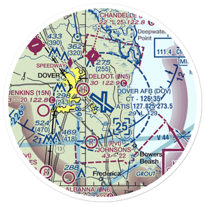 Dover Air Force Base (DOV) VFR Sectional Sticker (20 mile)
