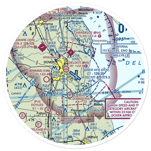 Dover Air Force Base (DOV) VFR Sectional Sticker (30 mile)