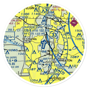 Dupage Airport (DPA) VFR Sectional Sticker (20 mile)