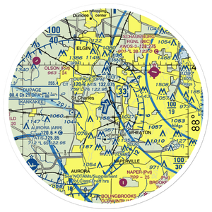 Dupage Airport (DPA) VFR Sectional Sticker (30 mile)