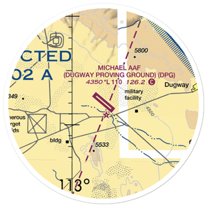 Michael AAF (Dugway Proving Ground) Airport (DPG) VFR Sectional Sticker (20 mile)