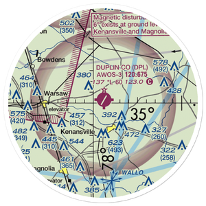 Duplin County Airport (DPL) VFR Sectional Sticker (20 mile)