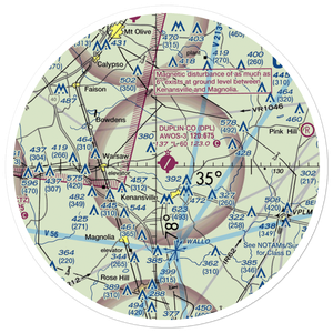Duplin County Airport (DPL) VFR Sectional Sticker (30 mile)