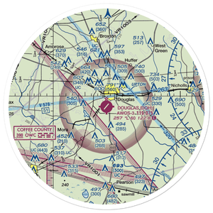 Douglas Municipal Airport (DQH) VFR Sectional Sticker (30 mile)