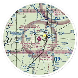 Beauregard Regional Airport (DRI) VFR Sectional Sticker (30 mile)