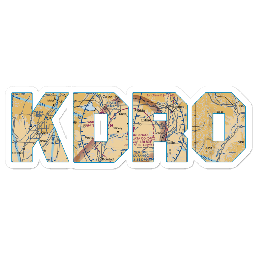 Durango La Plata County Airport (DRO) VFR Sectional Sticker 
