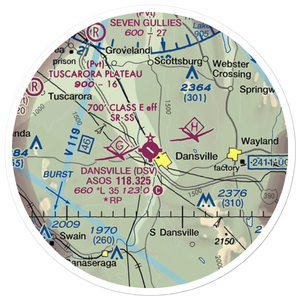 Dansville Municipal Airport (DSV) VFR Sectional Sticker (20 mile)