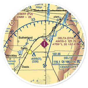 Delta Municipal Airport (DTA) VFR Sectional Sticker (20 mile)