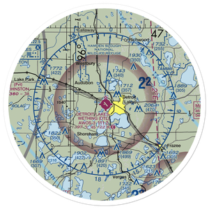 Detroit Lakes Airport - Wething Field (DTL) VFR Sectional Sticker (30 mile)