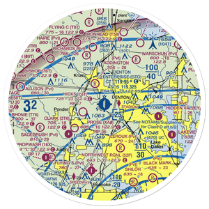 Denton Municipal Airport (DTO) VFR Sectional Sticker (30 mile)