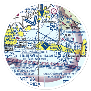 Destin Executive Airport (DTS) VFR Sectional Sticker (20 mile)