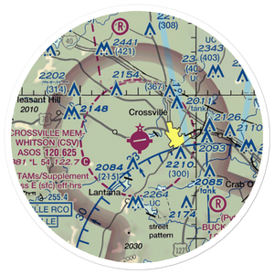 Crossville Memorial Whitson Field (CSV) VFR Sectional Sticker (20 mile)