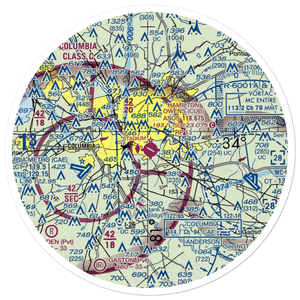 Jim Hamilton L.B. Owens Airport (CUB) VFR Sectional Sticker (30 mile)