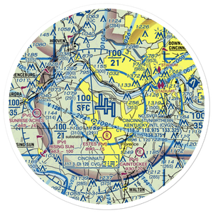 Cincinnati Northern Kentucky International Airport (CVG) VFR Sectional Sticker (30 mile)