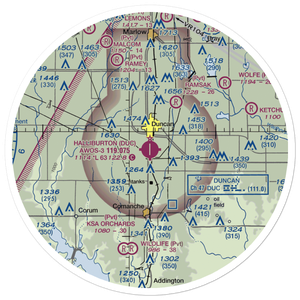Halliburton Field (DUC) VFR Sectional Sticker (30 mile)