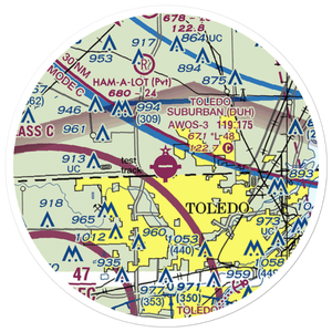 Toledo Suburban Airport (DUH) VFR Sectional Sticker (20 mile)