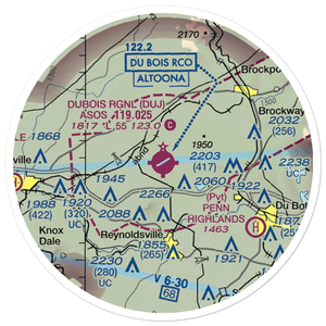 DuBois Regional Airport (DUJ) VFR Sectional Sticker (20 mile)