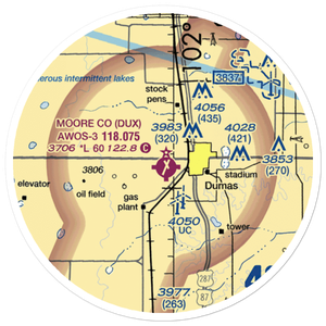 Moore County Airport (DUX) VFR Sectional Sticker (20 mile)