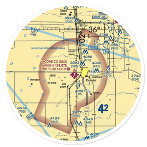 Moore County Airport (DUX) VFR Sectional Sticker (30 mile)