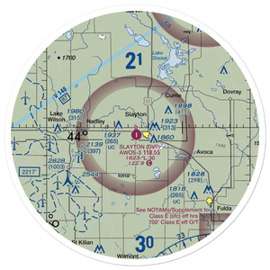 Slayton Municipal Airport (DVP) VFR Sectional Sticker (30 mile)