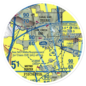 Phoenix Deer Valley Airport (DVT) VFR Sectional Sticker (20 mile)
