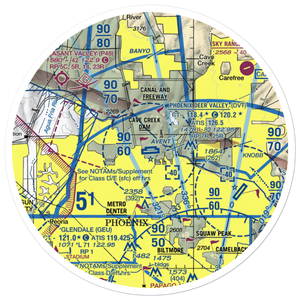 Phoenix Deer Valley Airport (DVT) VFR Sectional Sticker (30 mile)