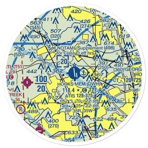 David Wayne Hooks Memorial Airport (DWH) VFR Sectional Sticker (20 mile)
