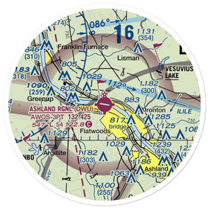 Ashland Regional Airport (DWU) VFR Sectional Sticker (20 mile)