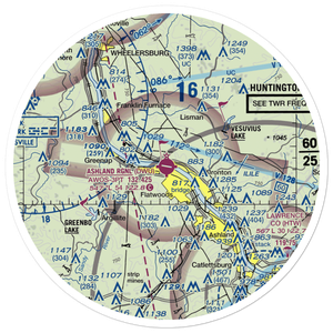 Ashland Regional Airport (DWU) VFR Sectional Sticker (30 mile)