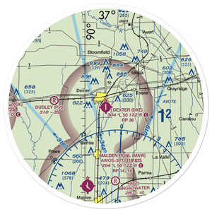 Dexter Municipal Airport (DXE) VFR Sectional Sticker (30 mile)