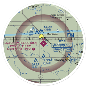 Lac Qui Parle County Airport (DXX) VFR Sectional Sticker (20 mile)